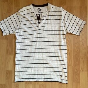 Striped Beige and Black Polo Shirt